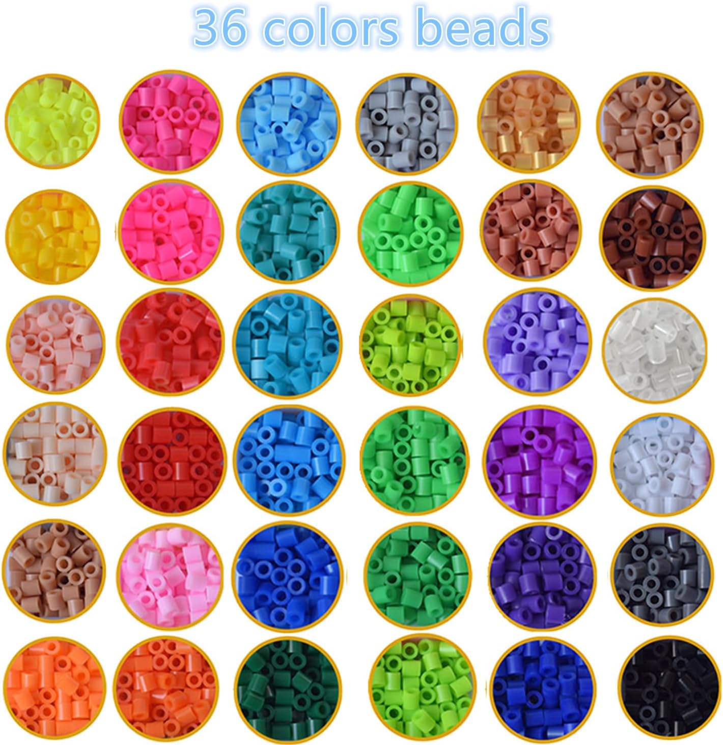 11000pcs Fuse Beads Kit 36 Colors 5mm,Plastic Beads and Iron for Fuse Bead Refill Pack. - Image 4