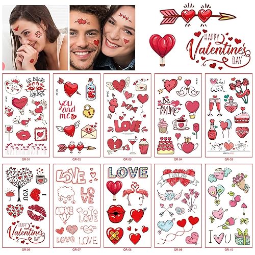 Tatuajes temporales para el día de San Valentín boda confesión pareja dama de honor fiesta romántica calcomanías temporales tatuajes de corazón de
