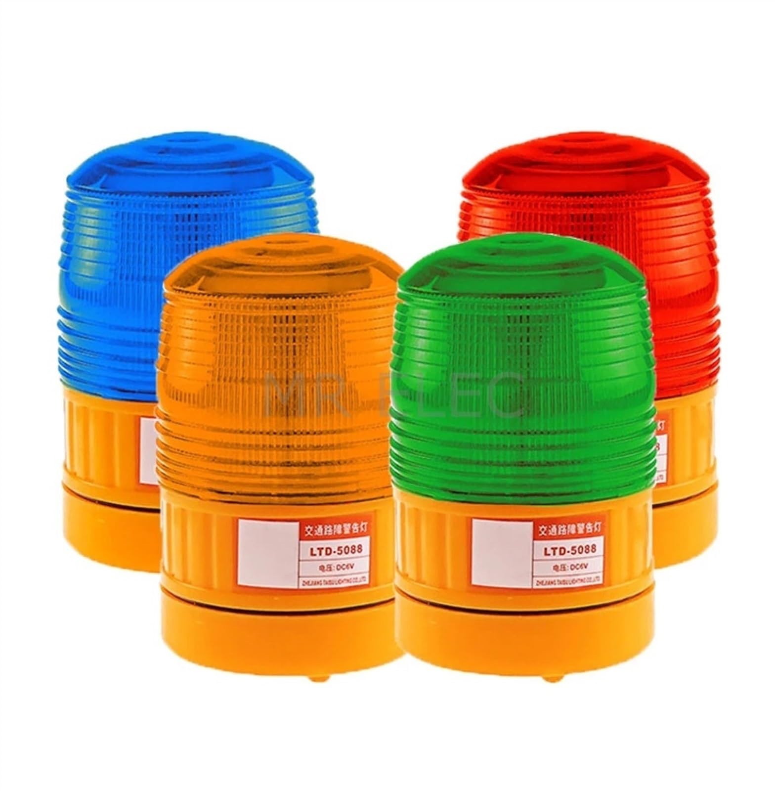 1 szt. LTE-5088 zasilany baterią DC 6 V ekran LED lampa błyskowa LED alarm stroboskopowy czerwone żółte światło ostrzegawcze bez dźwięku (zielone)