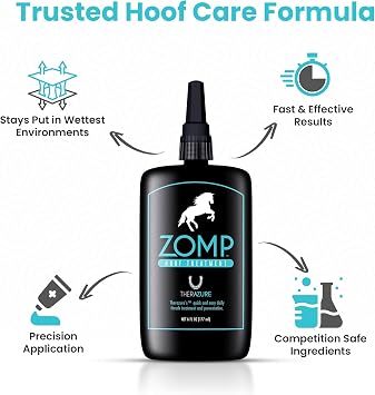 Zomp Liquid Hoof Thrush and White Line Treatment for Horses: Effective for Thrush Relief and Prevention on All Hooved Animals