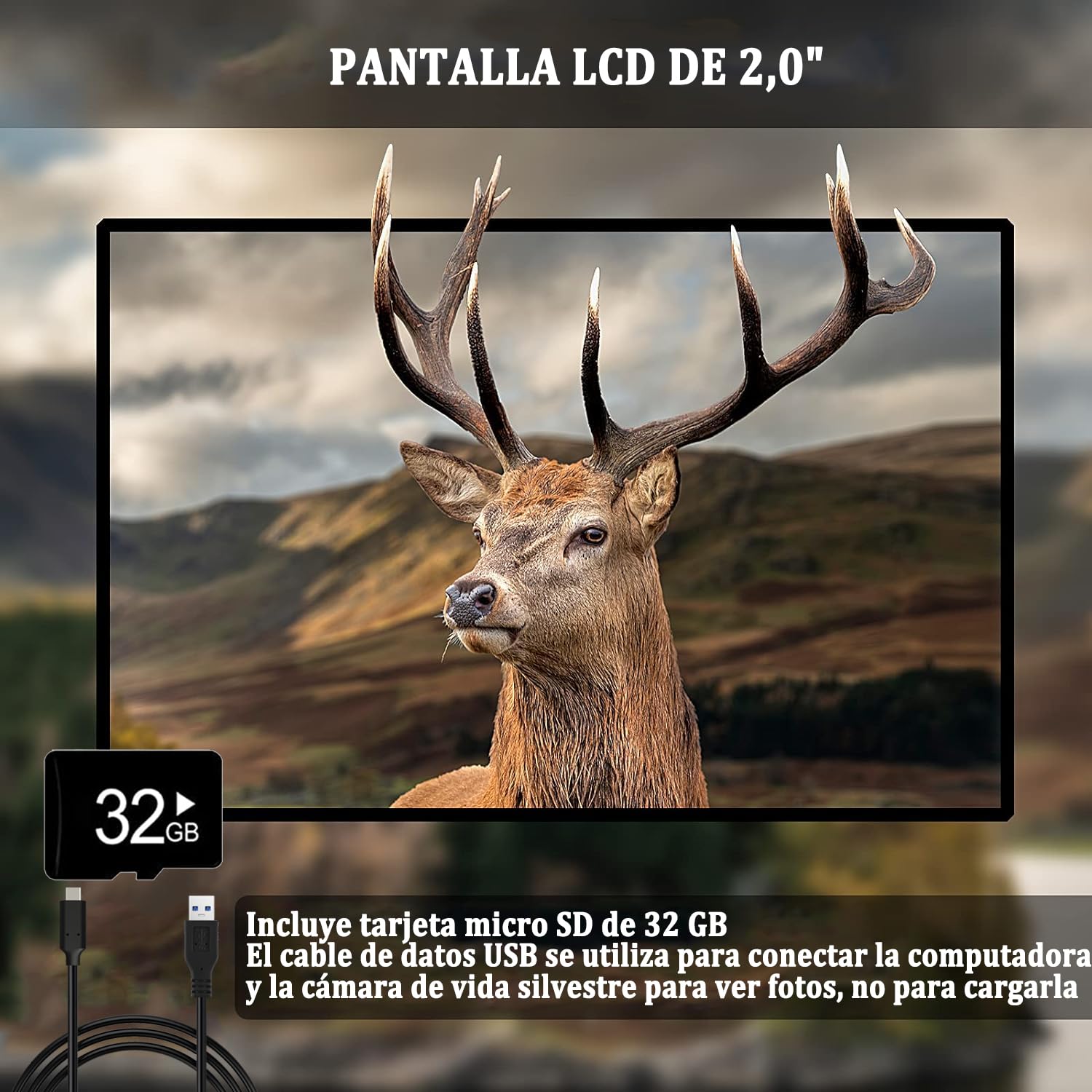 Camara Caza 50MP 4K, Camara Fototrampeo con Sensor de Movimiento, Cámara de Caza Nocturna Impermeable IP65, Visión Nocturna hasta 25m, Micro SD 32GB