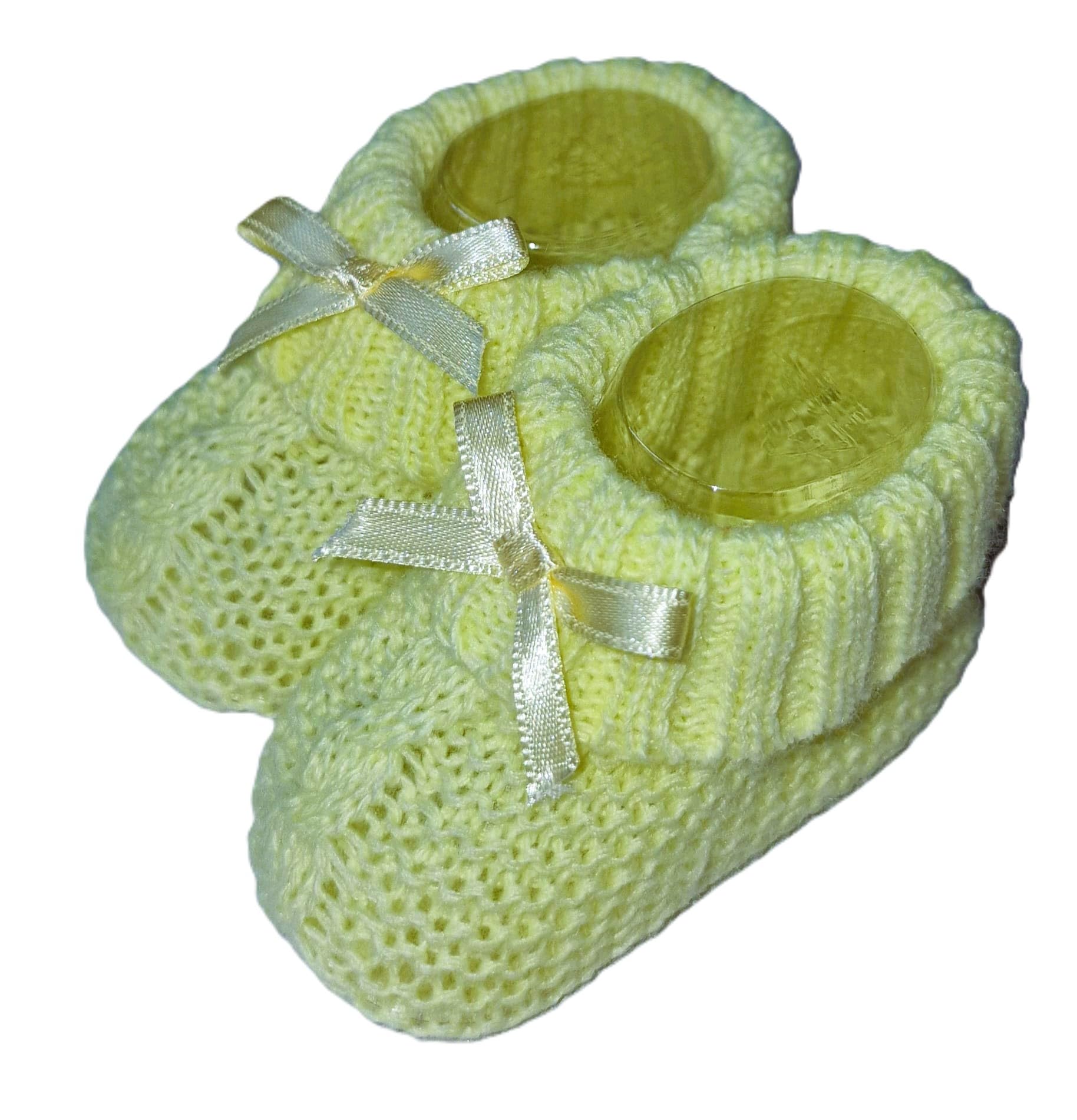 Baby Boys Girls 1 Pair Knitted Booties Soft Newborn Knitted Booties With Bow 116-354 — view 9