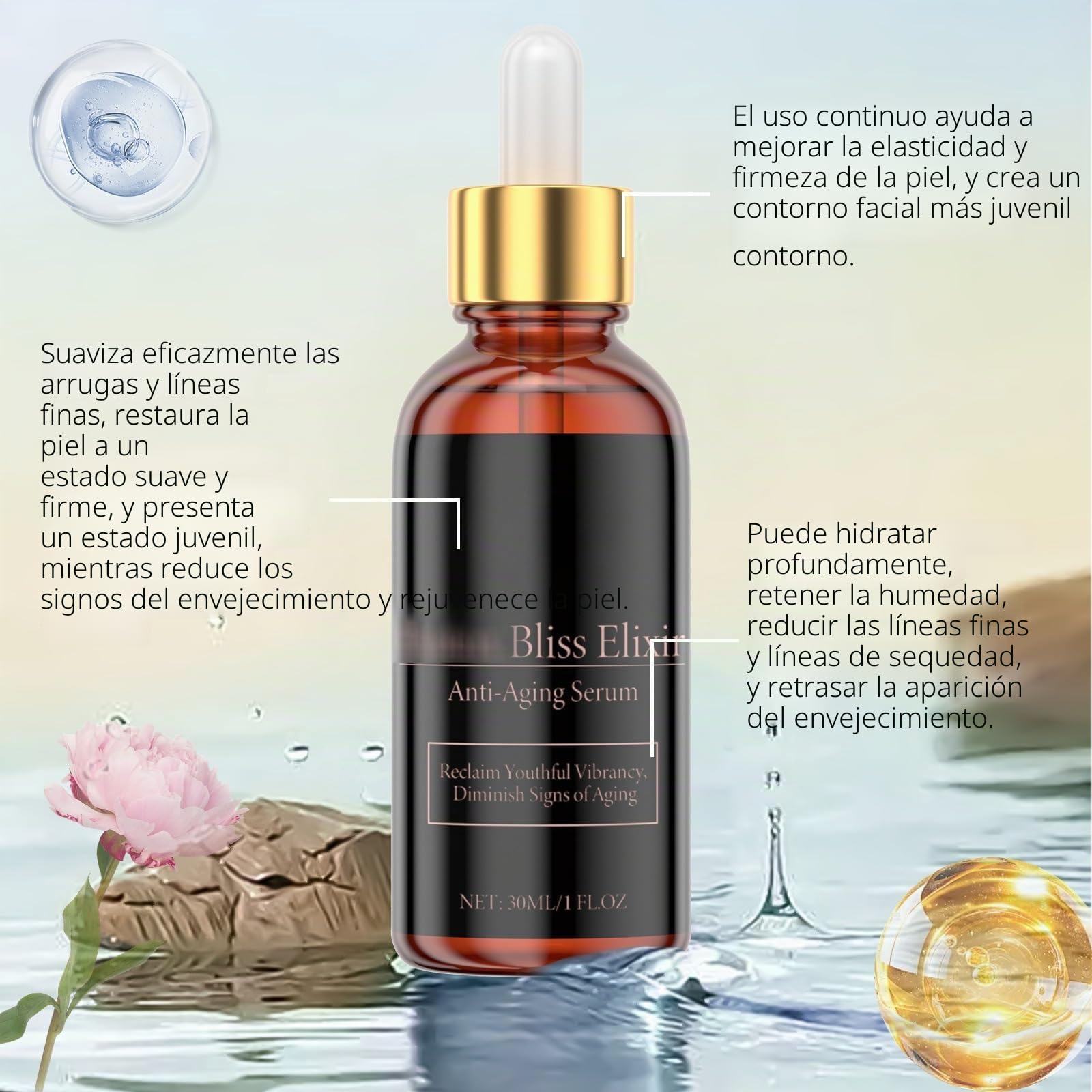 Infinite Love - Elixir Prime Suero Antienvejecimiento Para Mujeres Maduras: Reducción De Arrugas, Firmeza E Hidratación Profunda (2 pcs)