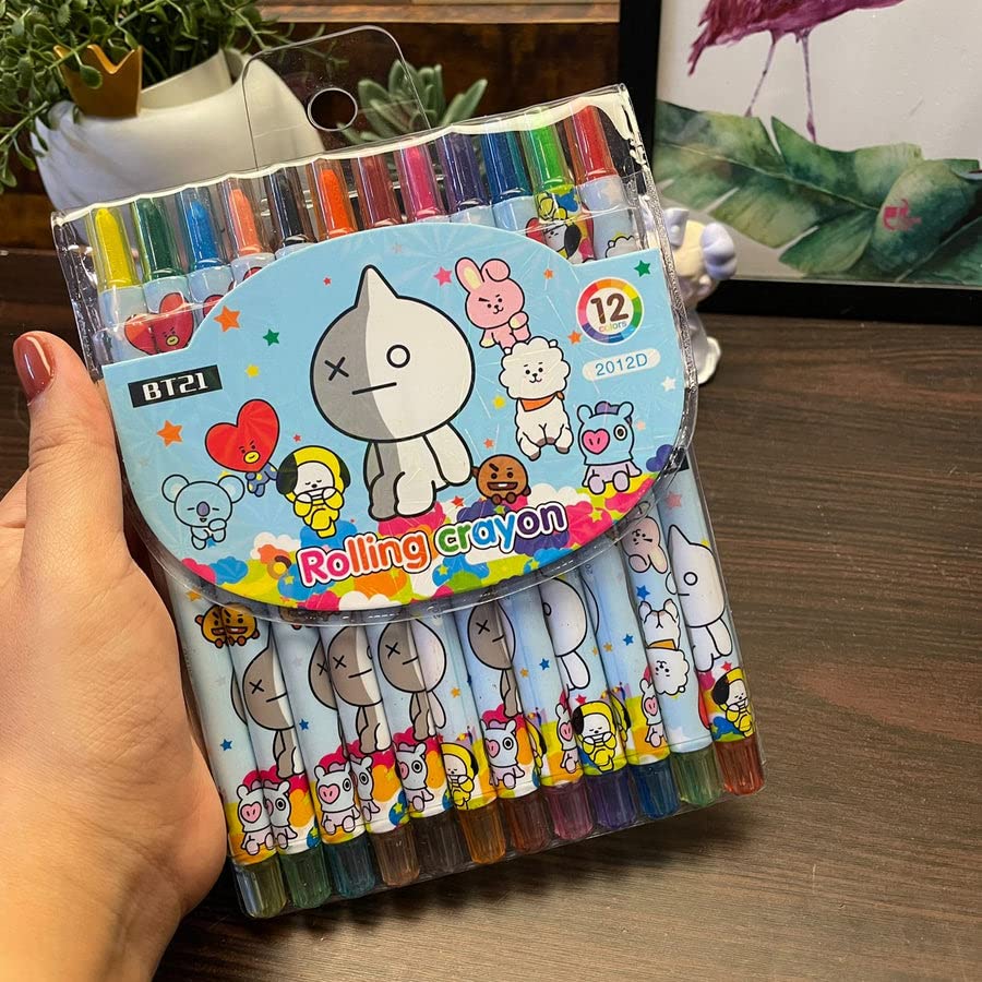 Ak Store (Set Of 12) Cartoon Printed Rolling Crayons Twistable Crayons For Kids,Birthday Return Gift (Bts),Multicolor (B0BRL7H66W) Amazon Price History, Amazon Price Tracker