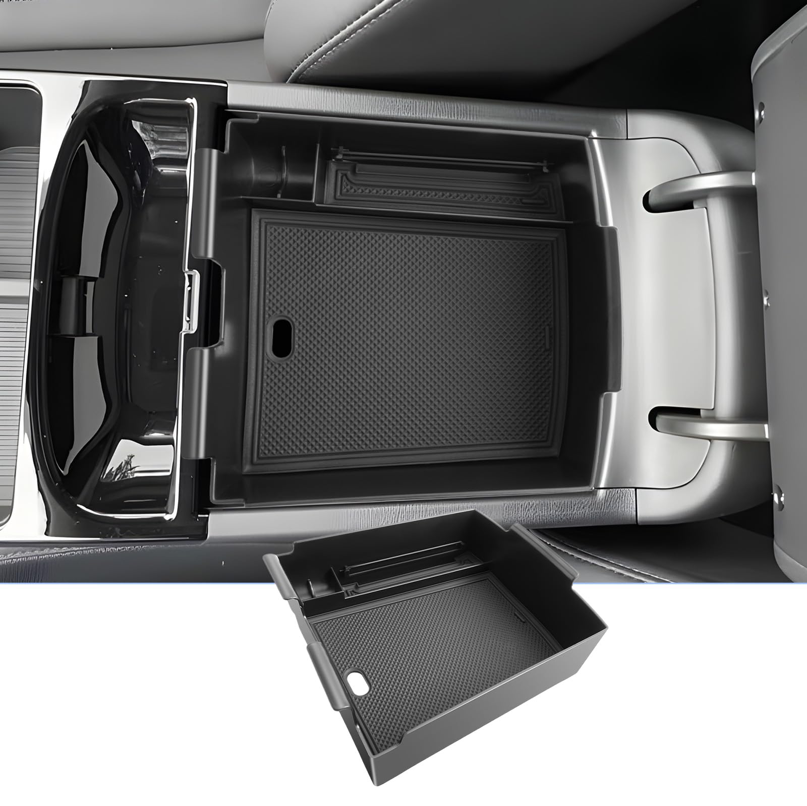 BIXUAN Tucson 2025 Compatible avec Hyundai Tucson NX4 2025 2026 Facelift Console centrale Accoudoir Organisateur Plateau Accoudoir central Boîte à gants Boîte de rangement Accessoires