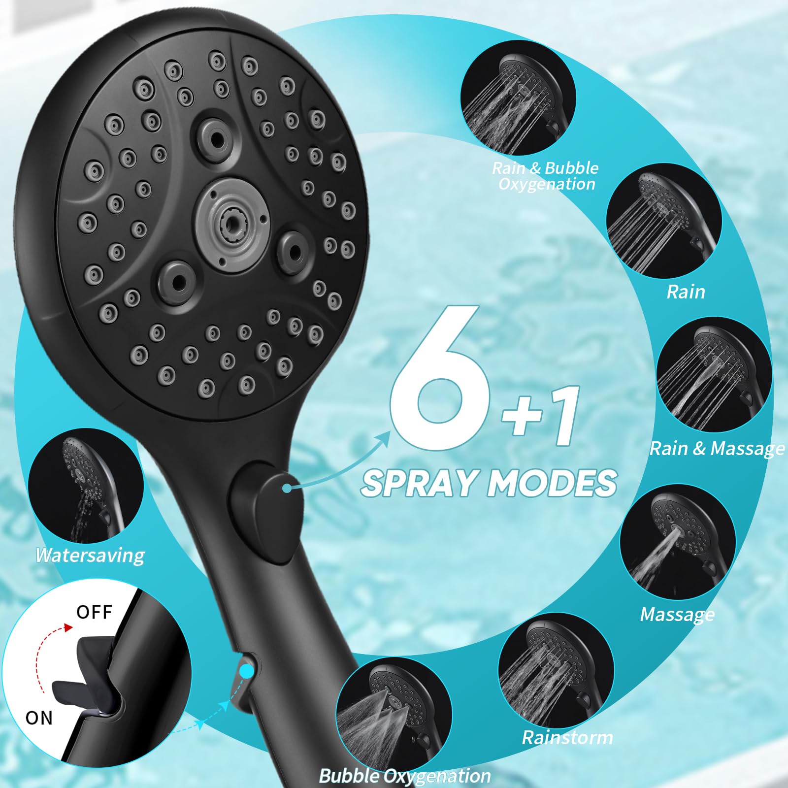 8 Dual 20 Stage Filtered Shower Head with Handheld 6 Spray Settings Handheld Shower Head High Pressure Rainfall — view 4