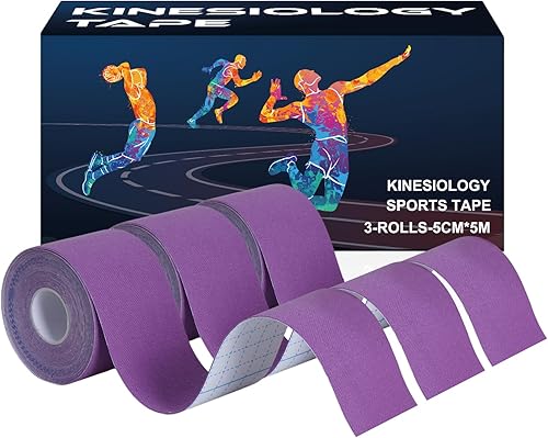 Suuiwau Kinesiology Tape 3 rollos de 16.4 pies sin cortar para rodilla, cinta deportiva, cinta atlética, cinta muscular para apoyo muscular y