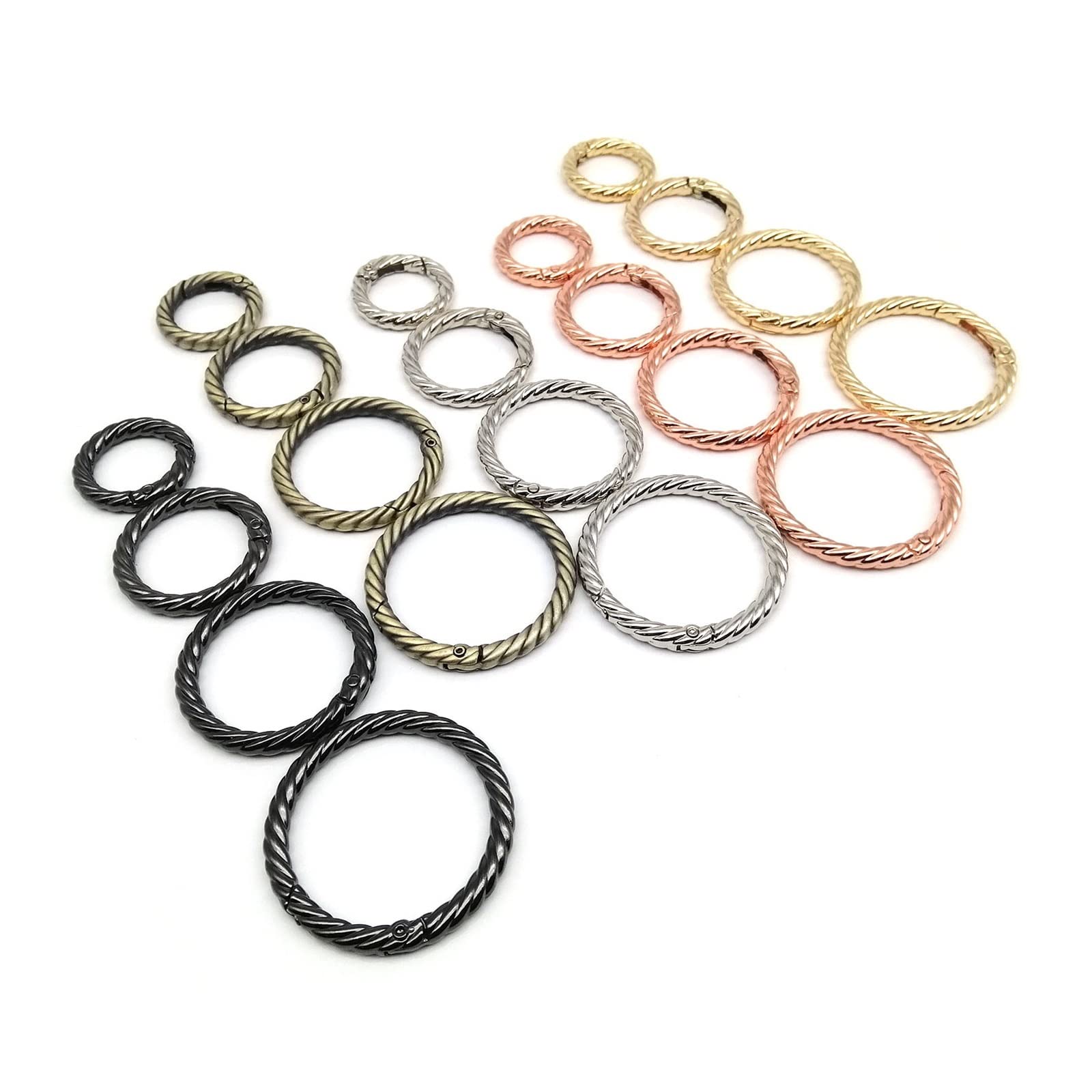 LUNYY 5 Pièces Ovale Printemps O Ring Ouvrable Sac En Cuir Sac à