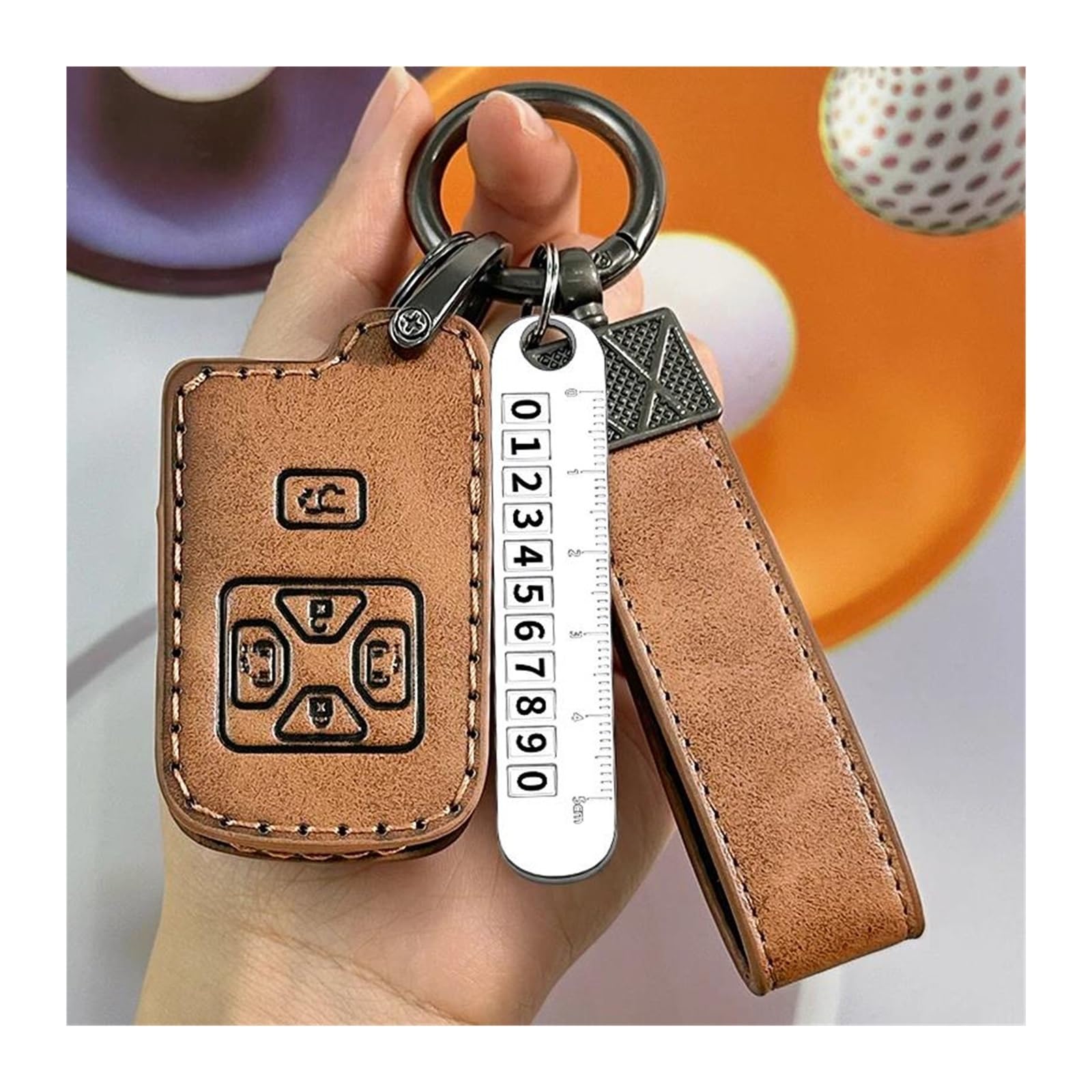 Pompompur Brown For Key A For Toyota For Alphard For Vellfire For Previa For Estima For Isis For Noah For Voxy Fobs Protector Cover 4/5 Buttons Car Key Case Car Key Cover Case(Brown For Key A)
