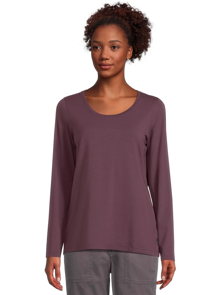 Purple L.L.Bean Soft Stretch Supima Tee Scoop Neck Long Sleeve