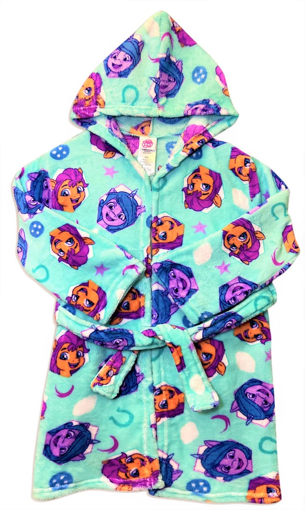 American Hero Girls' Robes - Kids Characters, Plush Soft Coral Fleece Hooded Bathrobe