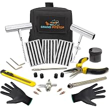 GRAND PITSTOP - Compact Tire Repair kit with Molle Storage Pouch. Heavy Duty Universal Tire Plug Kit, Easily Stores Inside Your UTV, ATV, Truck, Motorcycle