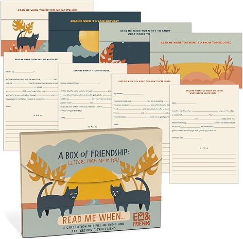 Miniatura 2 de Em & Friends Una caja de amistad Read Me When Caja de letras para rellenar en blanco para un amigo y un mejor amigo Notas de amor Set de papelería