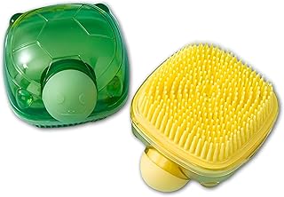 إسفنجة سيليكون لروتين الاستحمام والتقشير اللطيف والتدليك المهدئ للجسم والوجه (قطعتان باللون الموضح)