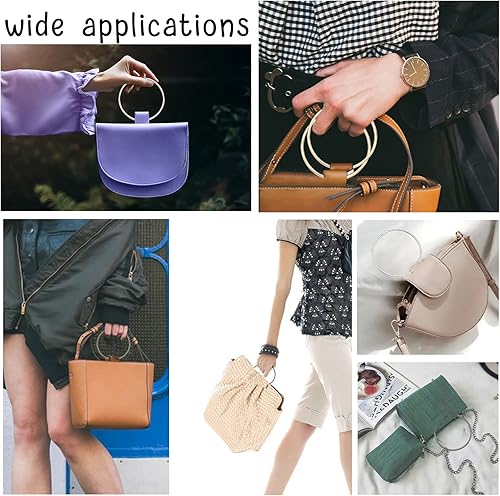 Miniatura 6 de CHGCRAFT 6 asas redondas de metal para bolso, asas de repuesto, accesorios para bricolaje, bolsos, bolsos, bolsos de mano, bolsas de mano,