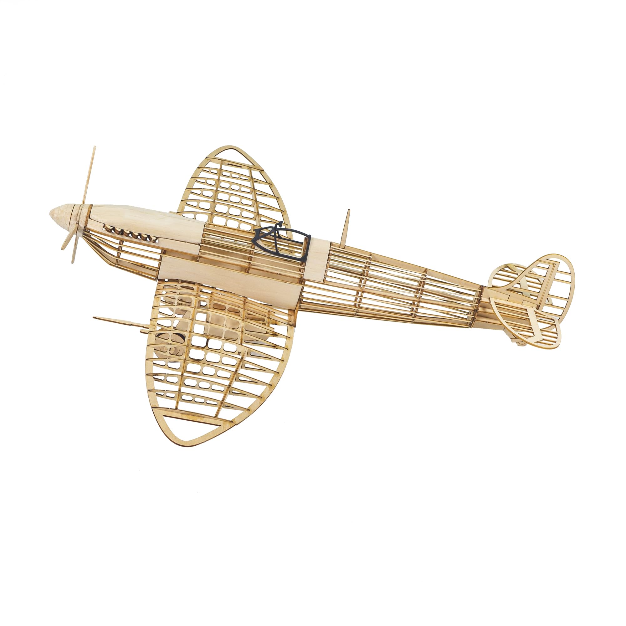 Drewniane puzzle 3D, DIY, samolot myśliwski Spitfire 1:25, laserowo wycięty model z drewna balsy, zestaw samolotów do budowania dla dorosłych, drewniane puzzle do dekoracji wnętrz, prezent urodzinowy
