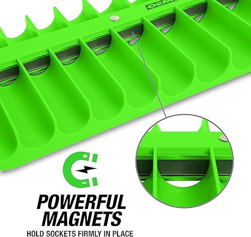 Miniatura 4 de OEMTOOLS 23127 Bandeja organizadora magnética portátil de enchufes, paquete de 3, 14 pulgadas, 38 pulgadas y 12 pulgadas, organizadores para caja de