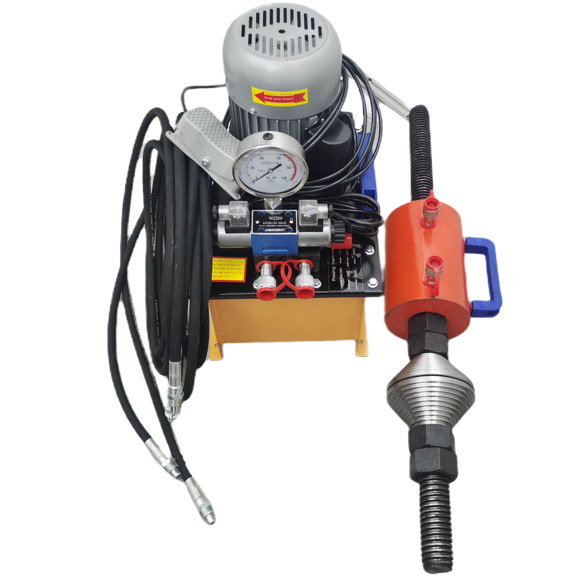 HQHAOTWU Hydraulic Crawler Pin Pressing Machine Excavator Sleeve Pressing Machine 70T Crawler Pin Dismantling Machine Sleeve Pressing Machine Maintenance Pressing Installing Shaft Sleeves 220V