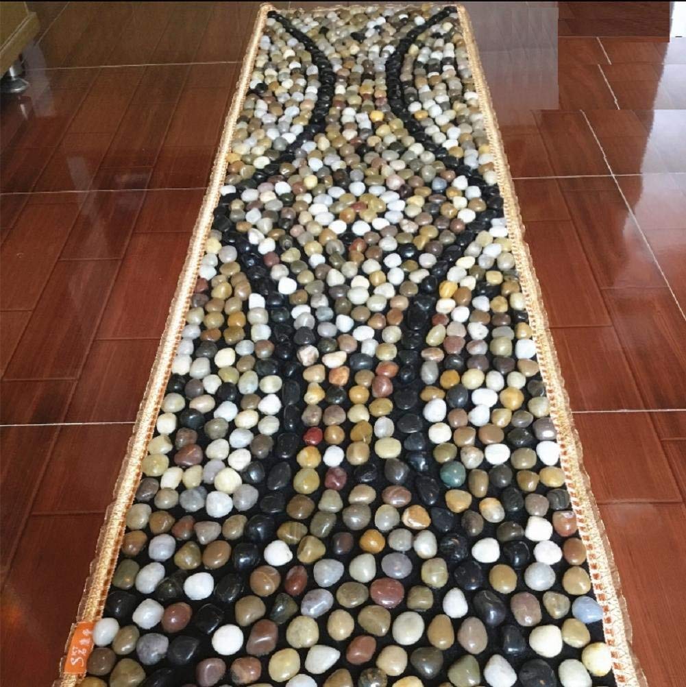 MU Stuoia di yoga di massaggio di riflessologia di ciottoli di sanità del ciottolo di massaggio naturale portatile dei ciottoli