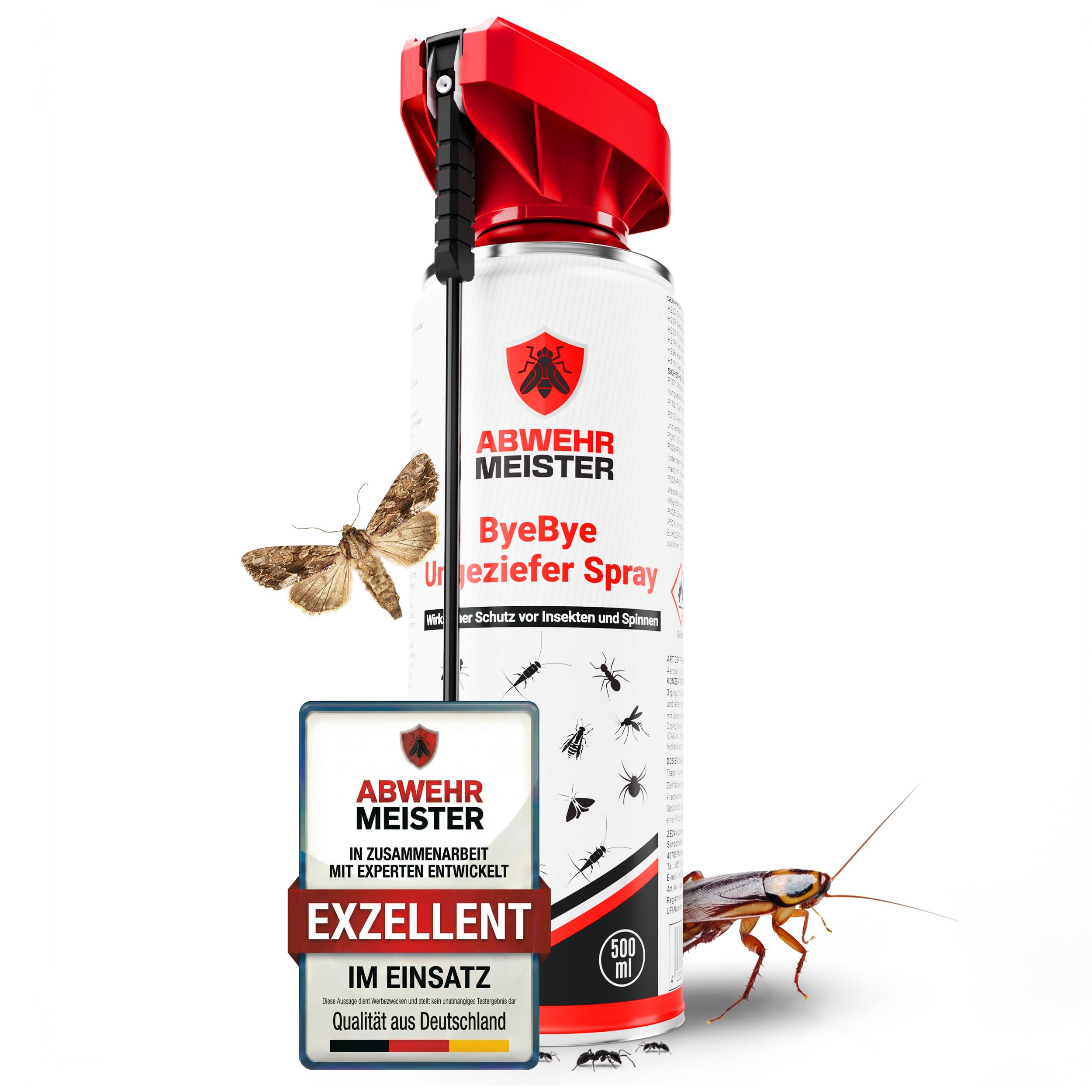 ORIGINAL ByeBye Ungeziefer-Spray [500 ml], Insektenspray mit Sofortwirkung und insektizidfreier AM-Formel zur Abwehr einer Vielzahl von Ungeziefer (PT19)