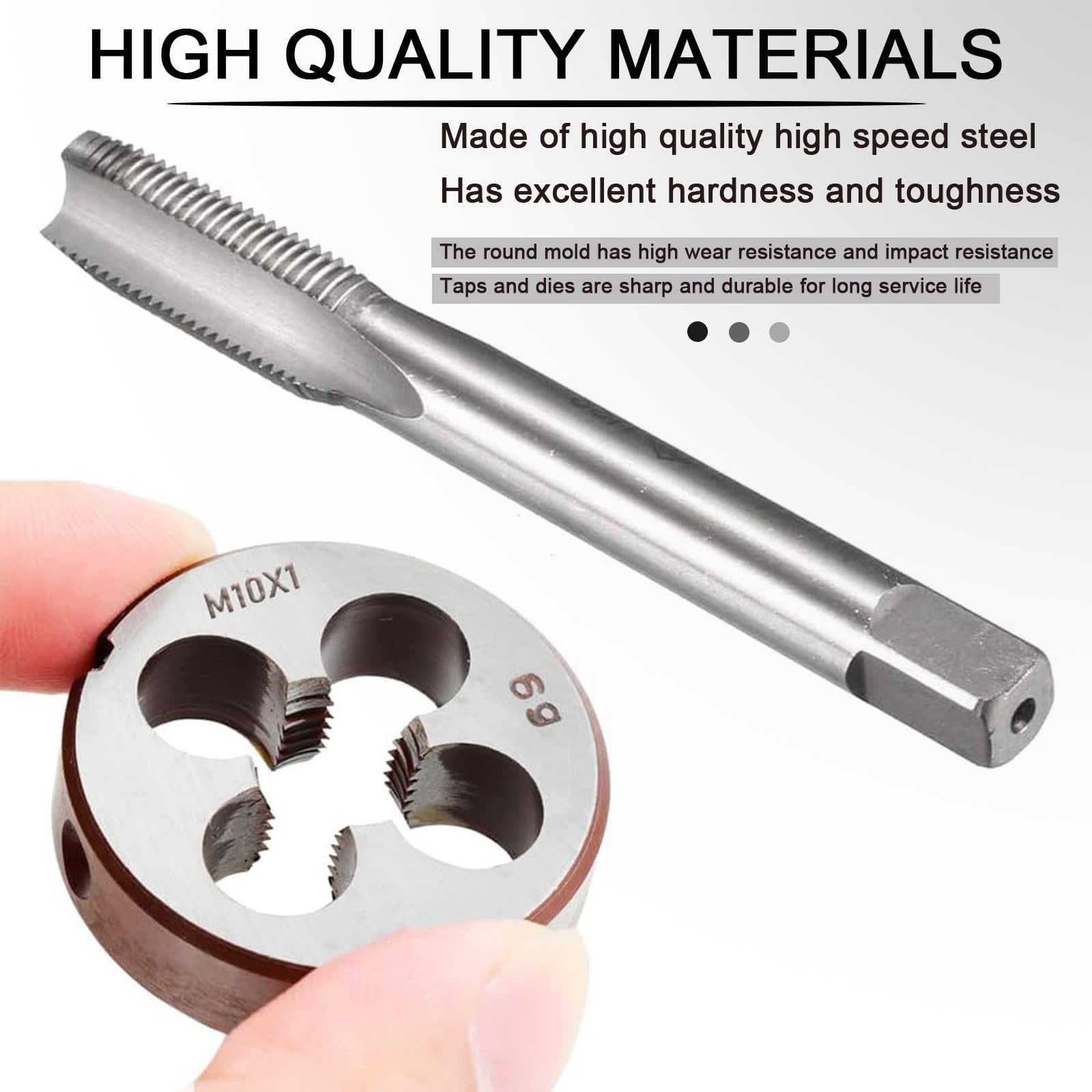 Filettatura Metrica e Maschiatura M10 x 1.0 mm HSS Maschi a Mano per Riparazione