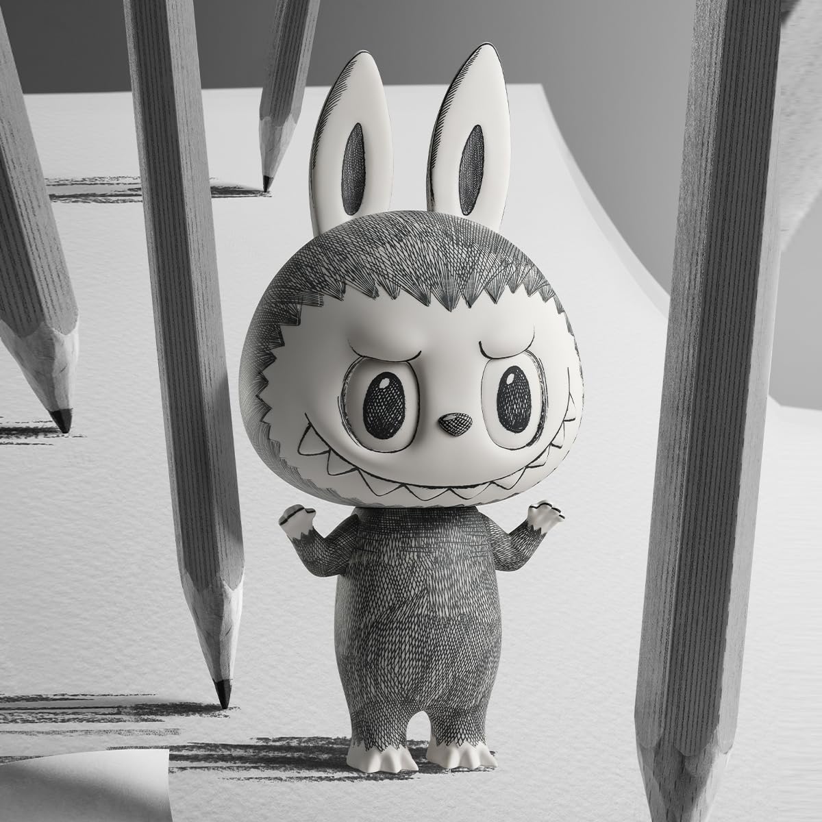 ラブブMEGA LABUBU THE MONSTERS Sketch POP MART MEGA LABUBU 400% Sketch Series Figures The Monsters