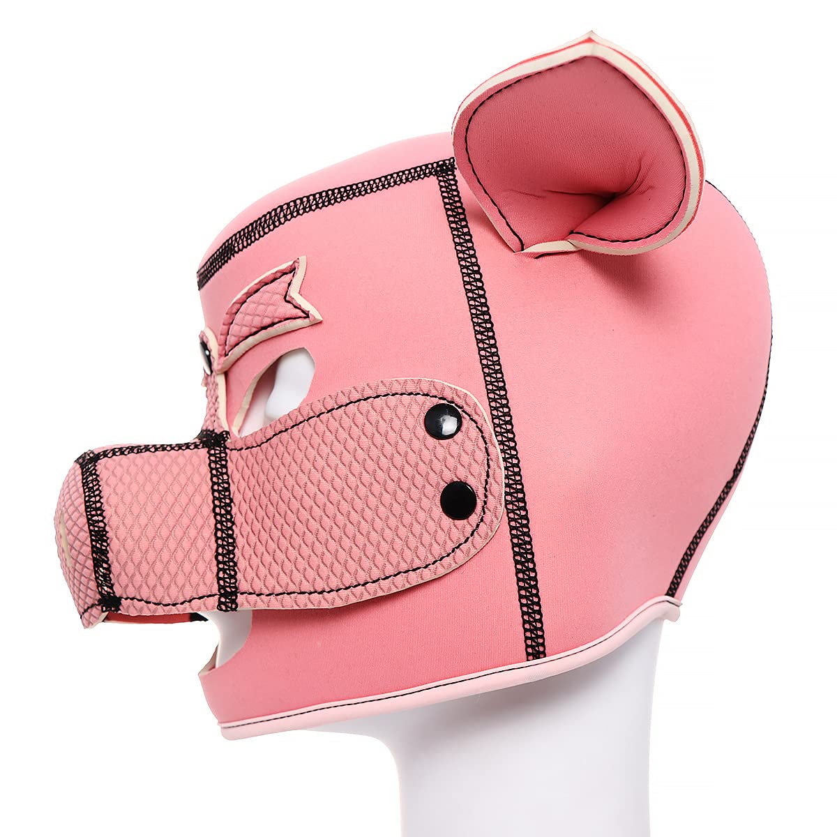 Schwein Vollgesichtsmaske Aus Leder – Gothic, Schwarz – Für Halloween & Cosplay
