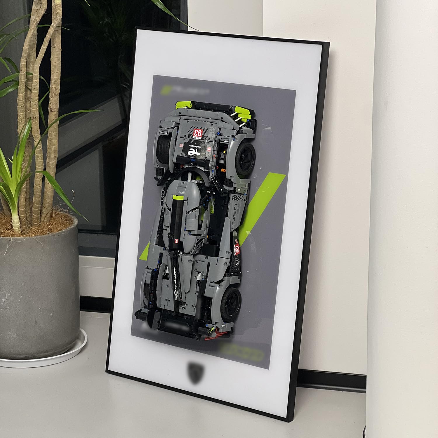 iLuane Display Wallboard for LEGO Technic Peugeot 9X8 24H Hypercar42156, Adult Collectibles Wall Mount, Home or Office Décor (No Car Included)