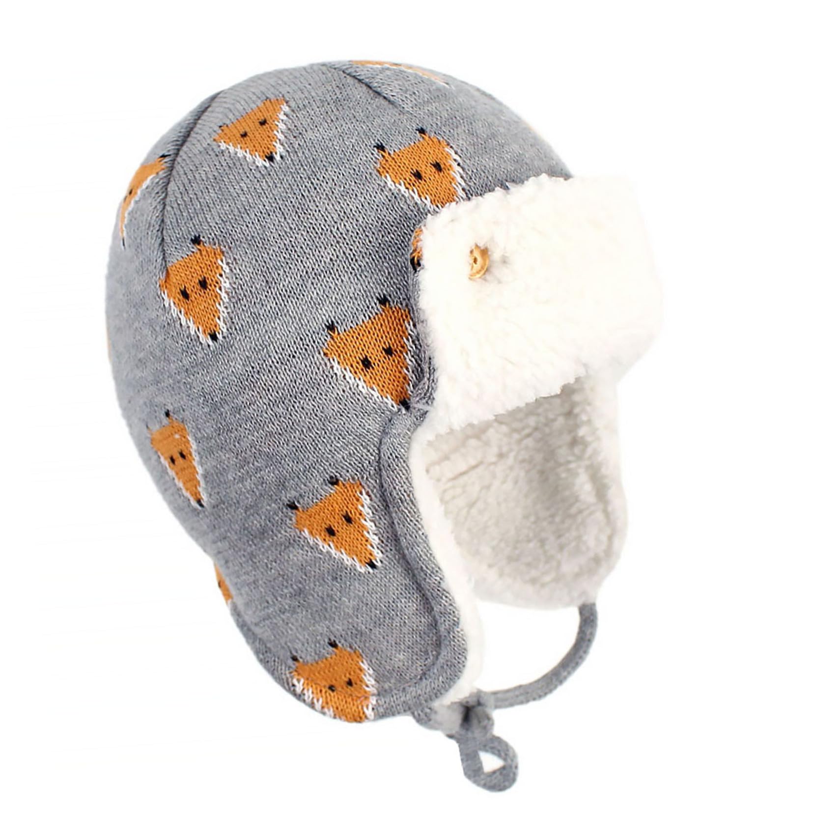 CALLARON Bonnet de Ski Bonnet Hiver Casquette Chaude Bonnet Bebe Bonnet Enfants Bonnet tête de Mort en Tricot Enfant Hiver Chapeau Bonnet Coton Enfant Casquette de Ski d'hiver Grey