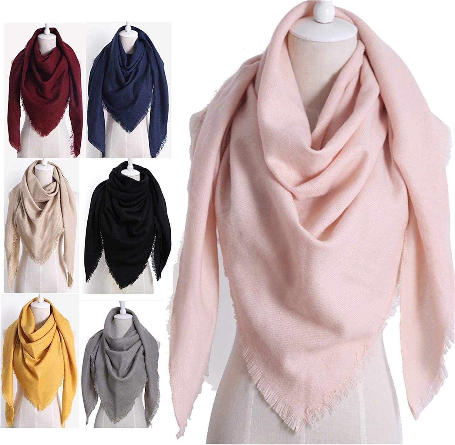 Szalik Lekki Szalik Zimowy Ciepły Trójkątny Pashmina Szal W Kratę Koc Szal Miękkie