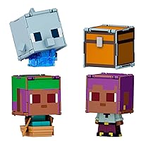 Mattel Minecraft - Flippin' Figs Delfino + Baule ed Efe + Efe in barca