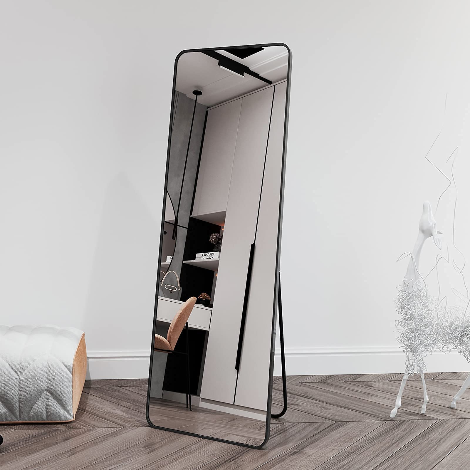 HARRITPURE 65"x22" Round Corner Full Length Mirror Floor Standing