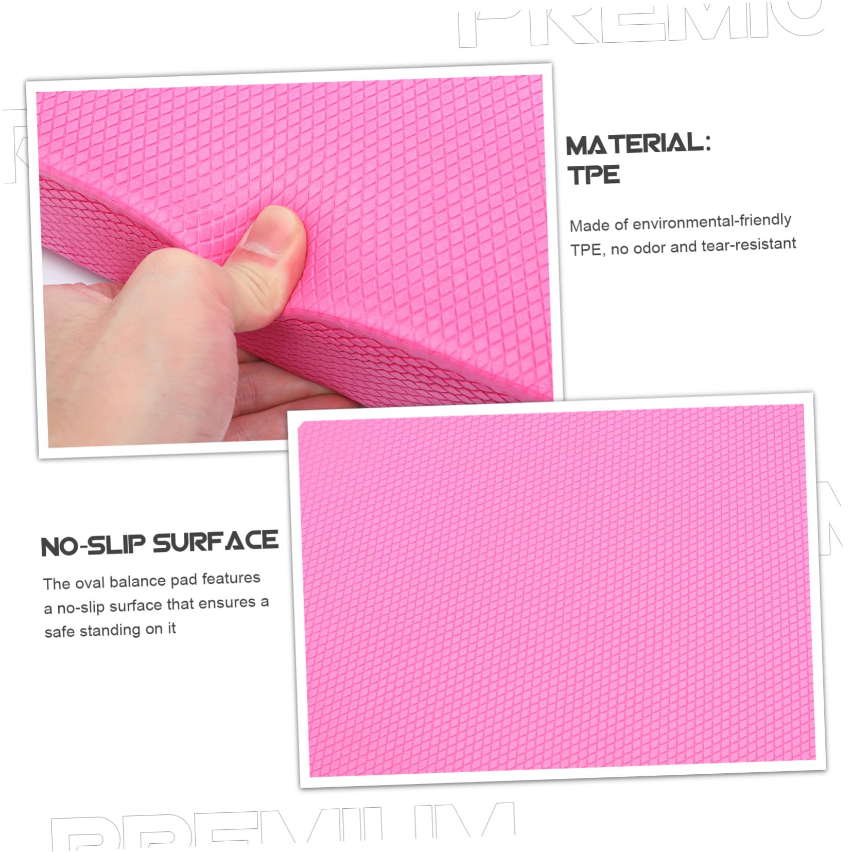 Gatuida Cuscino Balance in Tpe Antiscivolo Rosa per Riabilitazione Fisica e Allenamento a Casa, Comfort a Piedi Nudi, Forma Ovale per Stabilità e Supporto Articolare