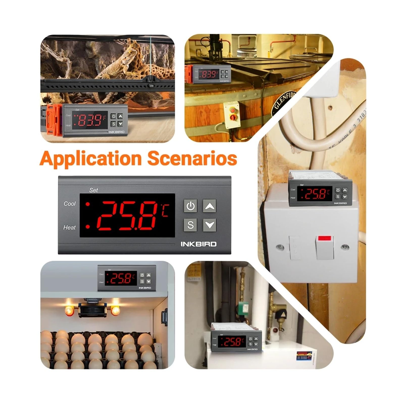 Wielofunkcyjny cyfrowy regulator temperatury LED, 220 V/12 V, termostat do inkubatora, termoregulatora ogrzewania i chłodzenia