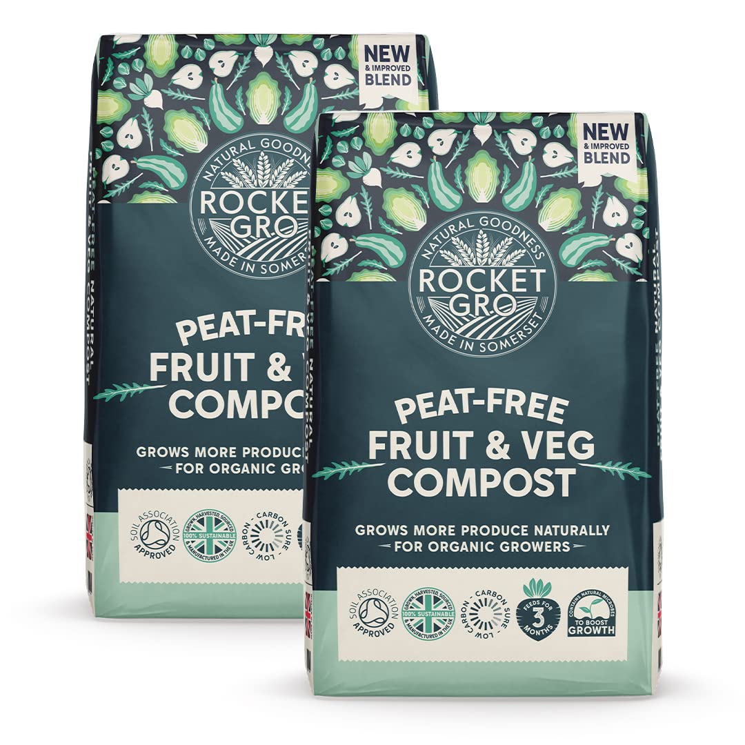 RocketGro - Fruit & Veg Compost Peat-Free Superior Blend - 2 x 40L Bundle - Save 25% - Organic Bio-Active and N:P:K Rich Blend for Growing Healthy Produce, Fruit Trees, and Vegetables — image 1