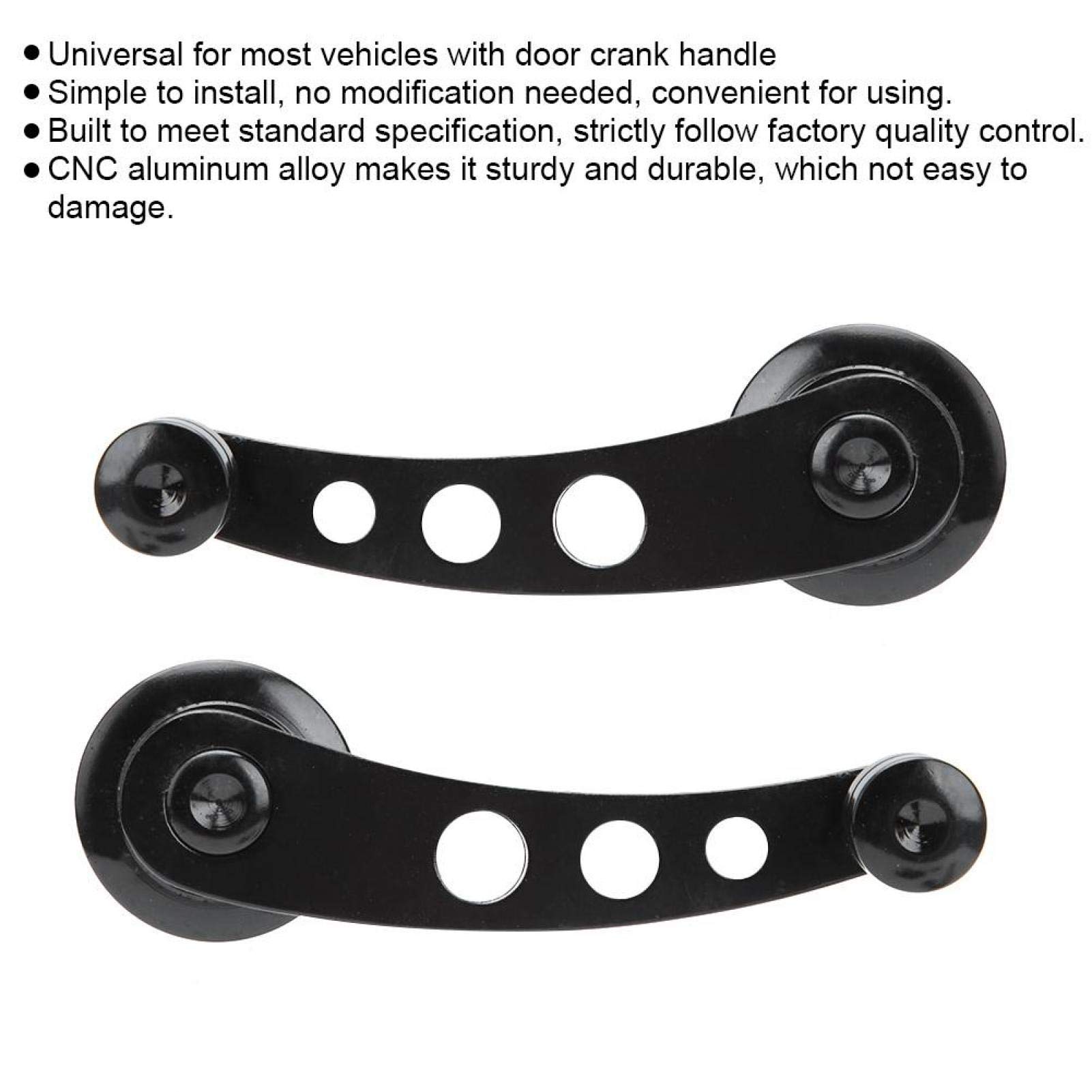 aqxreight 3in Manivelles de fenêtre CNC Aluminum Alloy Window Crank Handle Kit Fits for Chevy noir