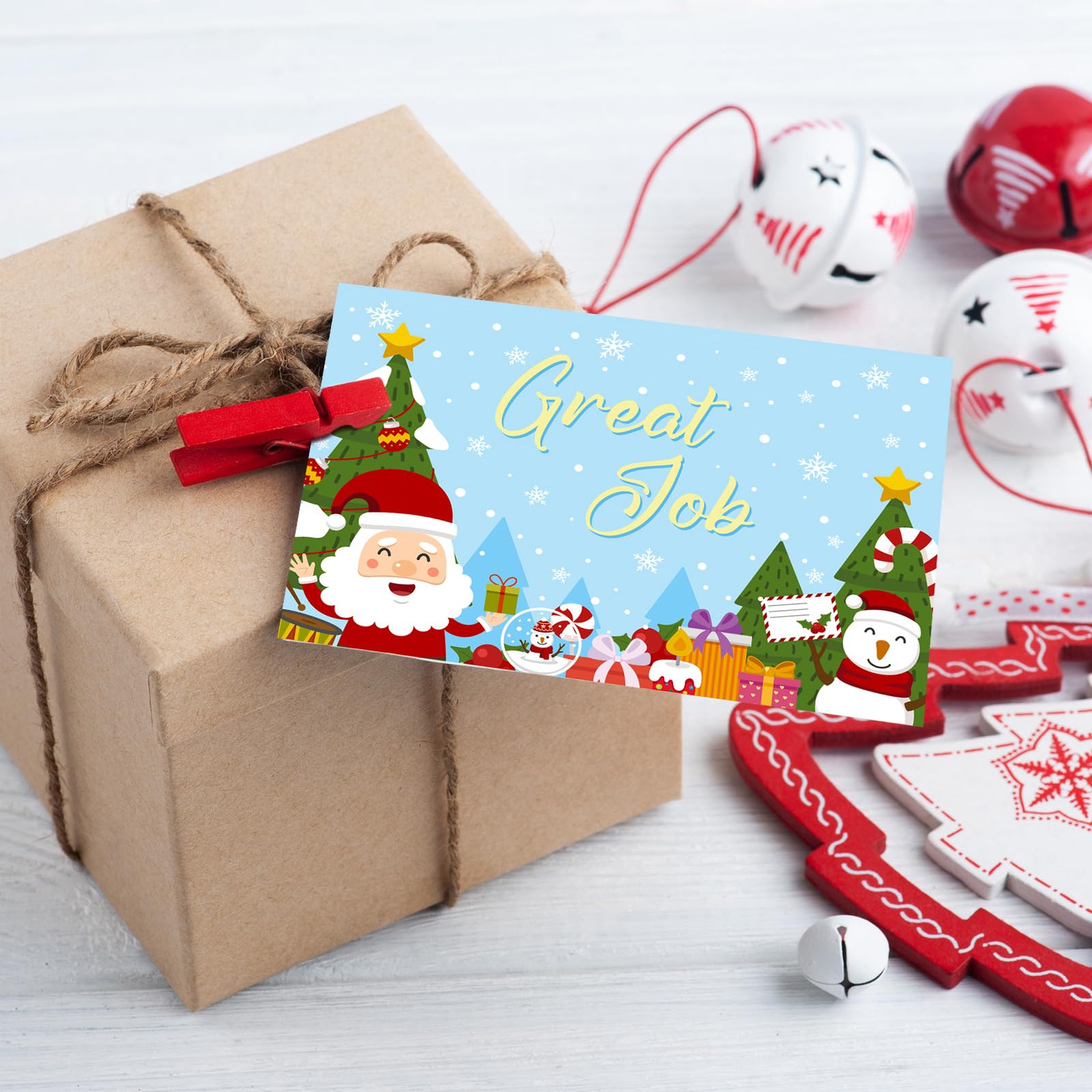 Zhanmai 240 Stück Weihnachtskarten mit Umschlägen für Mitarbeiter, Kunden, Dankeschön, motivierende Grußkarten, Postkarten, leere Rückseite, ideal für Geschäftslehrer