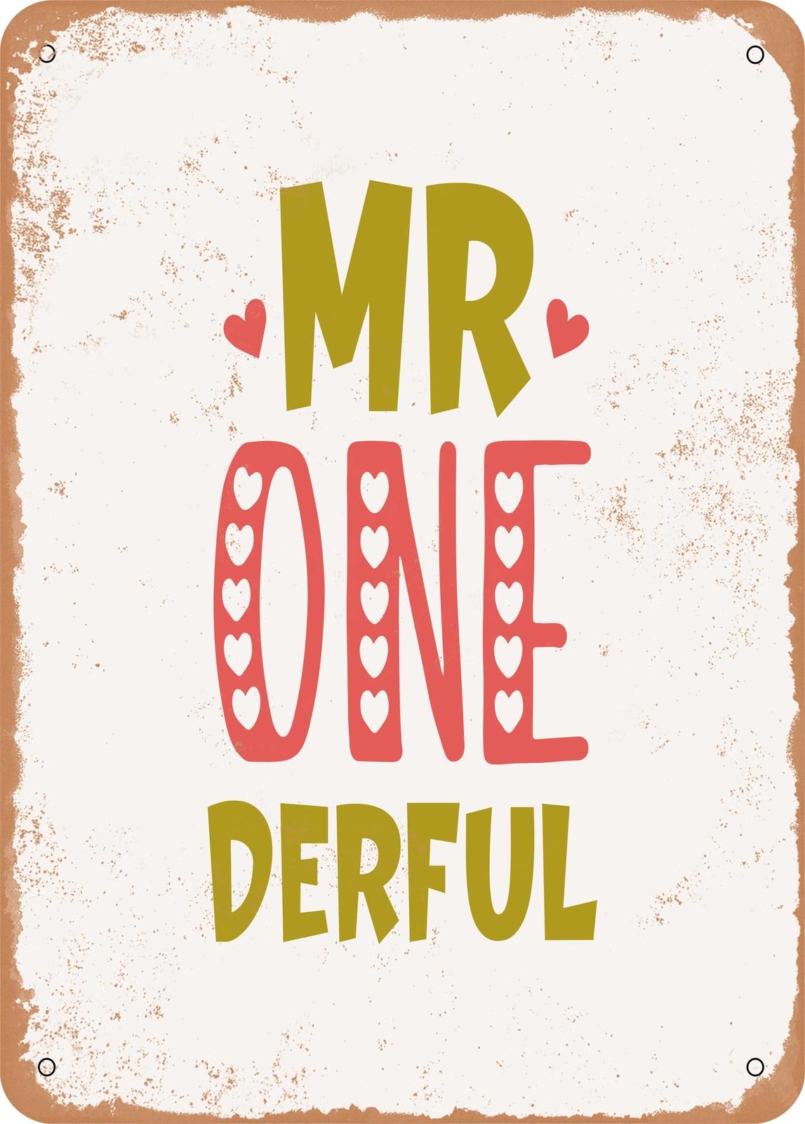 Miaomansenstore Metal Sign - Mr Onederful - Vintage Rusty Look Home Decor