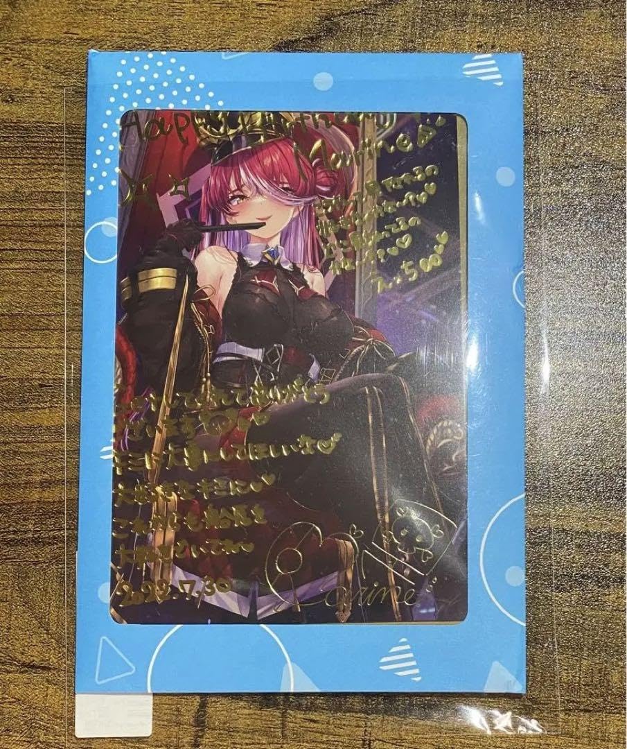 宝鐘マリン 誕生日記念2022 数量限定ポストカード ホロライブ☆宝鐘マリン 誕生日記念2022 箔押しサイン入り ポストカード