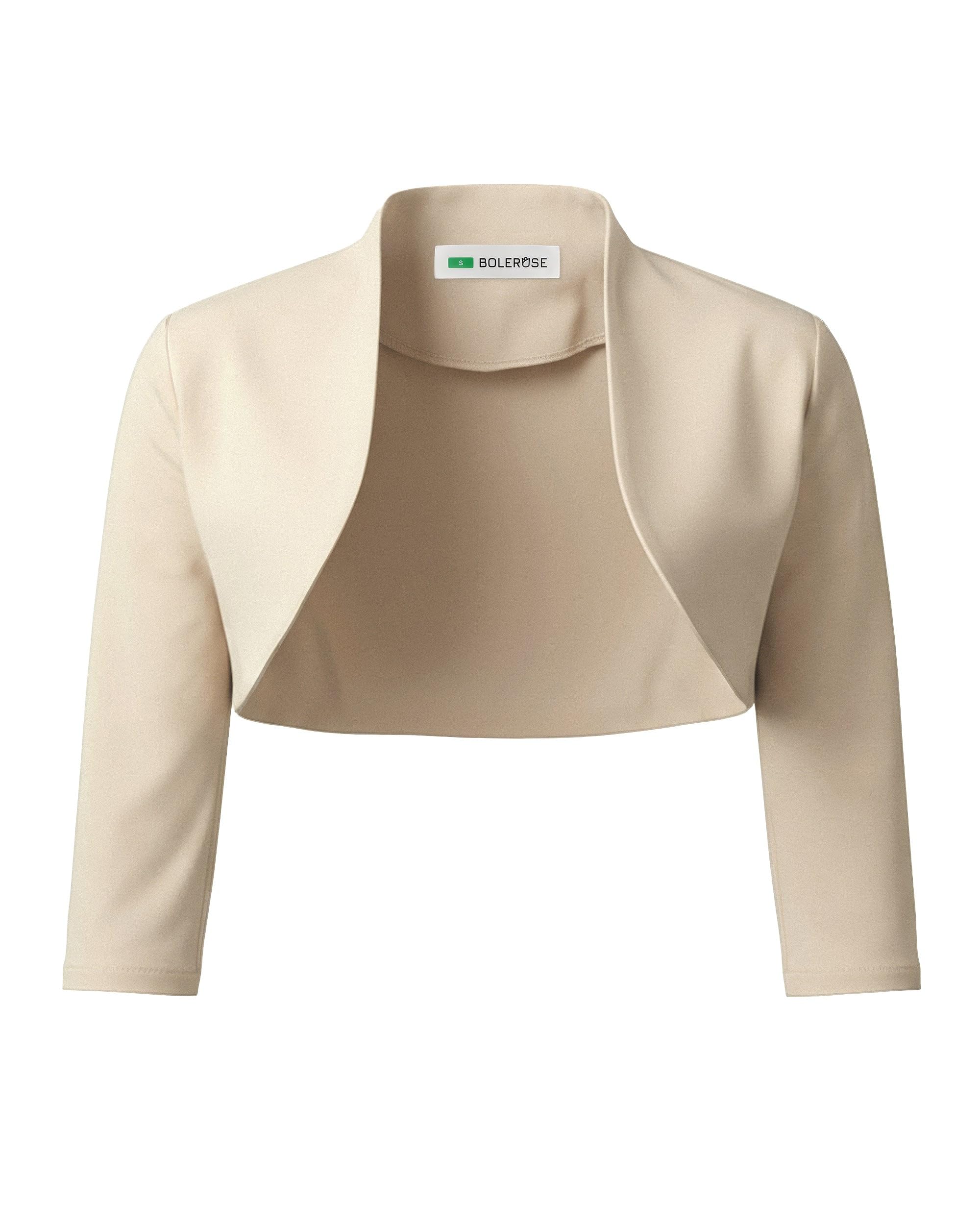 BOLEROSE 3/4 Sleeve Formal Tailored Bolero Shrug