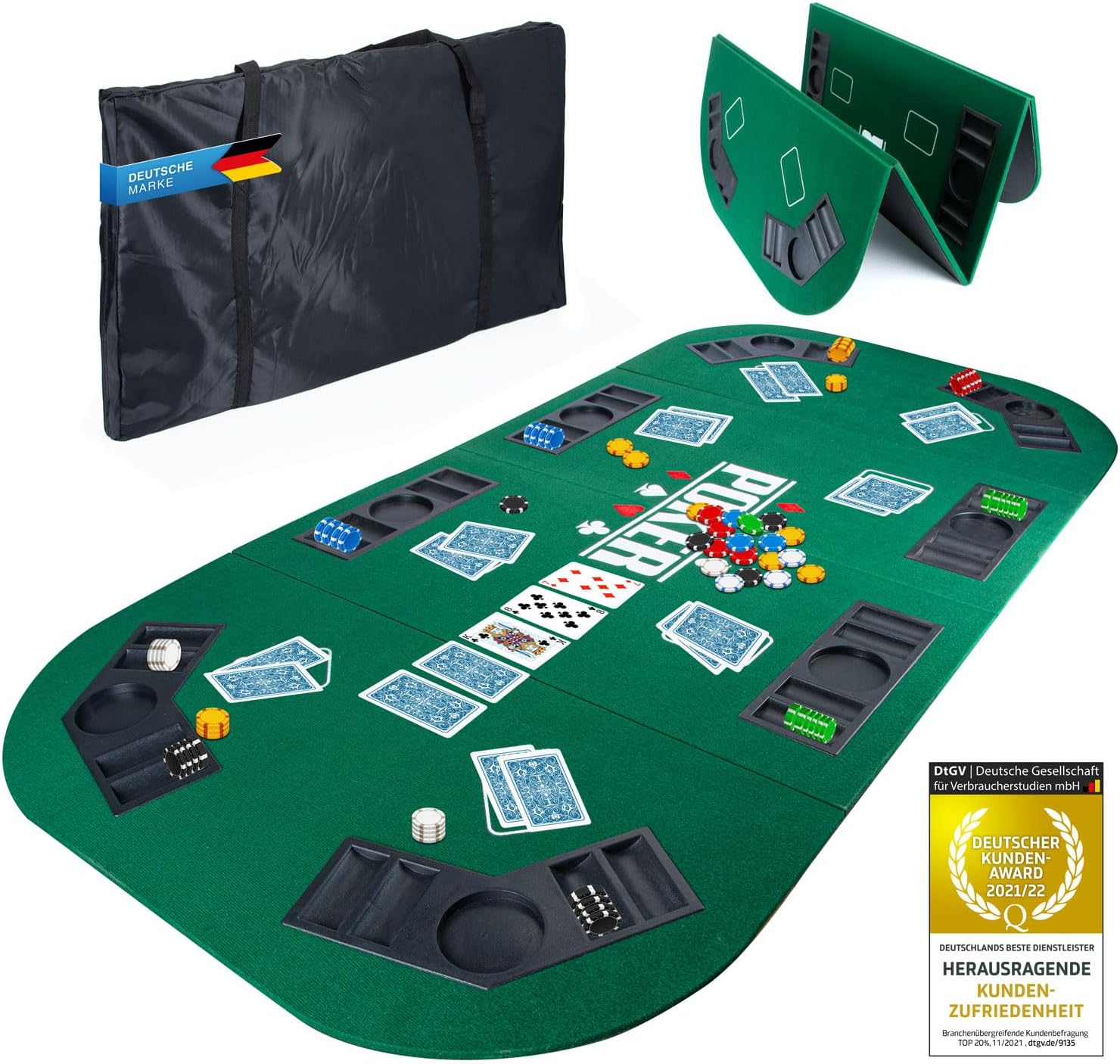 GOODS+GADGETS XXL Poker Table Rest 160 x 80 cm Foldable Poker Mat