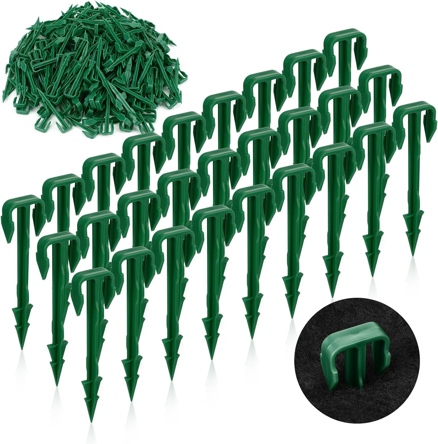 Nuanchu 200 Pcs Biodegradable Stakes Sod Garden Stakes Bulk, Landscape Garden Stake for Membrane, Sod Staples Tent Stake, Netting, Turf, Landscaping and Gardening(4 Inch)