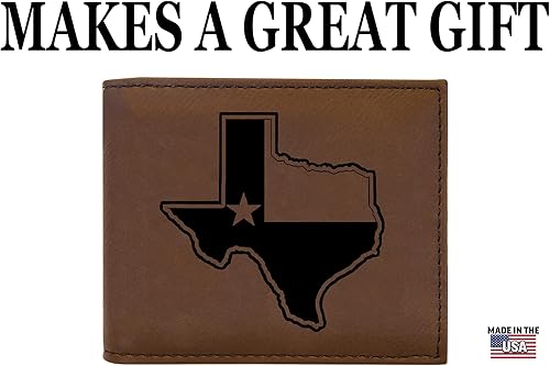 Miniatura 5 de Rogue River Tactical Texas State Flag Outline Cartera plegable de cuero para hombre RFID regalo para él papá padre Estados Unidos Billfold Texan TX,