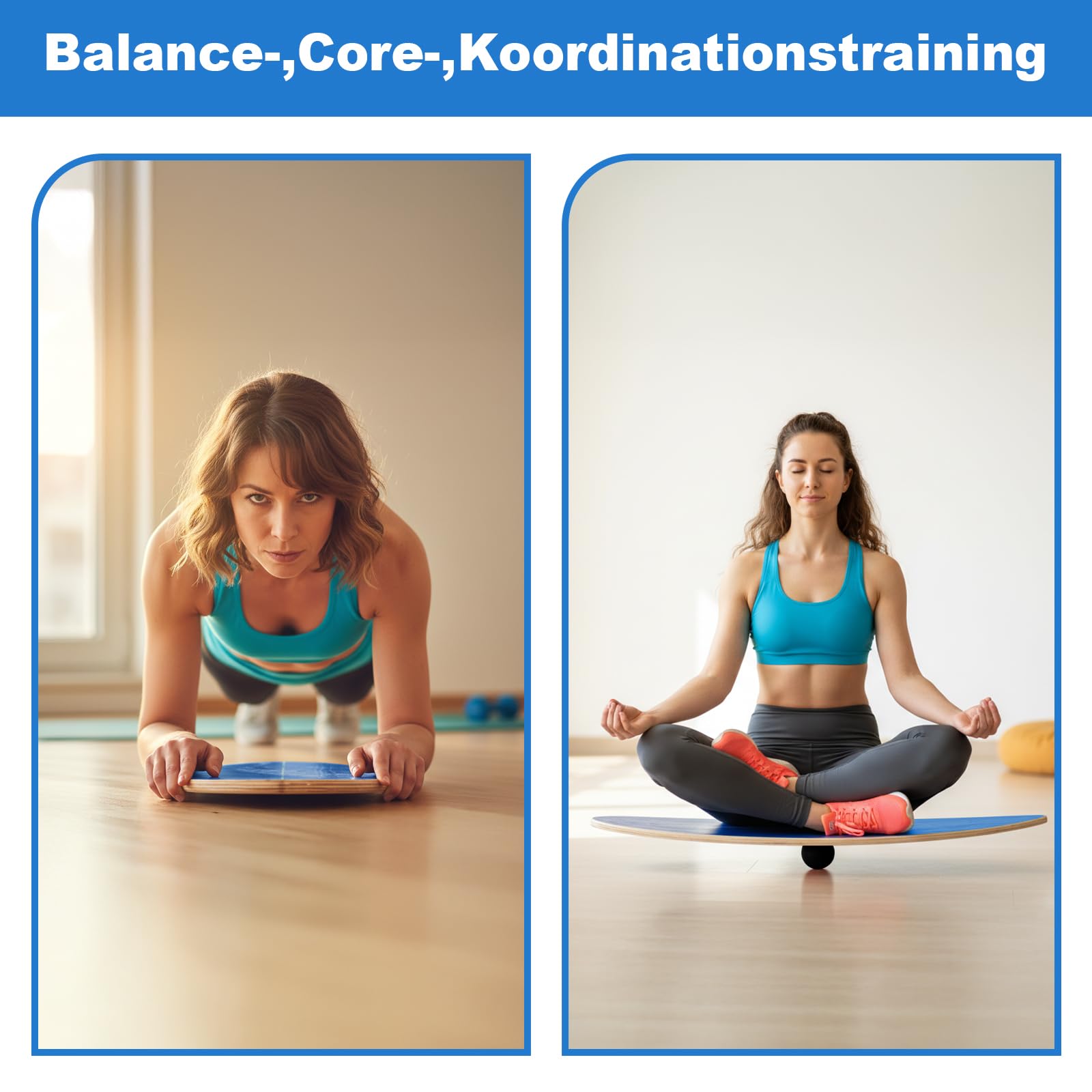 Surfin Balance Board aus Echtholz 150kg Tragkraft 2-in-1 Rolle & Kugel System für Erwachsene & Kinder
