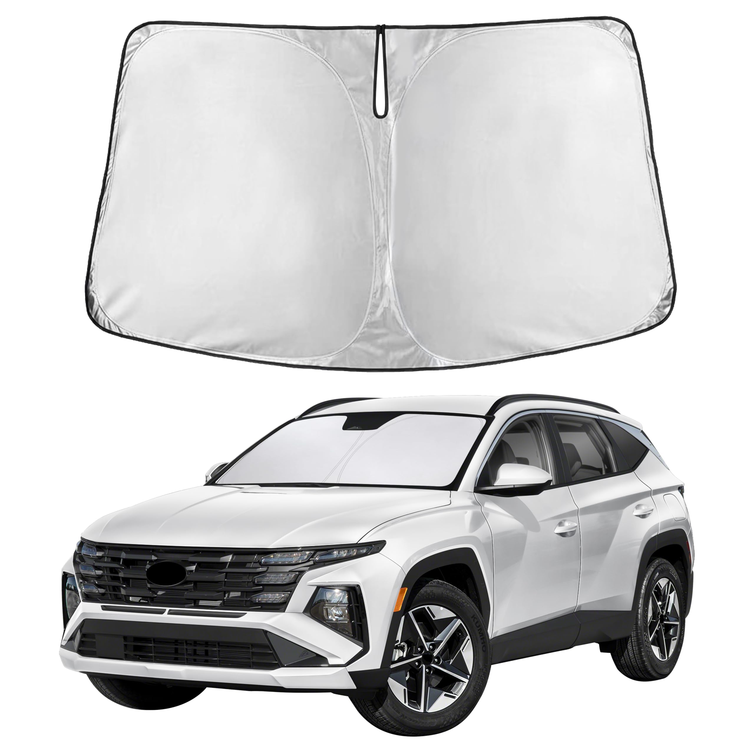 Autovir Windshield Sun Shade Fit for 2022-2024 2025 2026 Hyundai Tucson Sunshade, Front Car Window Shades Sun Visor, Blocks UV Rays & Heat, Car Accessories Fit for Hyundai Tucson 2022-2026