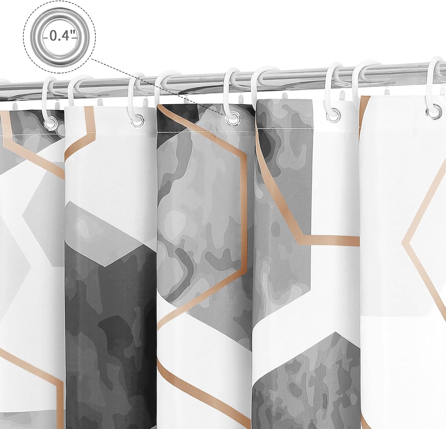 Litabel Grey Modern Shower Curtain for Bathroom, Gray Geometric Art Decor Waterproof Bath Curtain, Abstract Fabric Shower Curtain Sets for Home Decor, 72x72 Inch