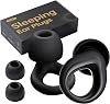 Ear Plugs for Sleeping Noise Cancelling, Reusable Silicone Earplugs for Sleeping, Noise Reduction, Deep Focus, Travel, 30dB Noise Reduction, High Fidelity Hearing Protection(Black