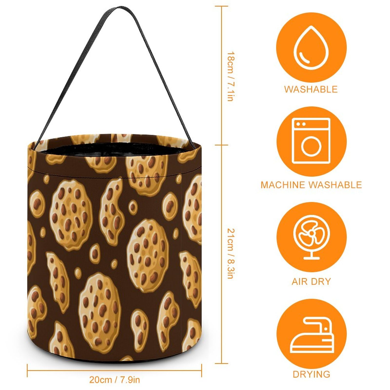 Food of Cookie Pattern Candy Tote Sugar Fruit Basket Gourmet Snack Food Box Trick Or Treat Halloween Bucket para niños adolescentes