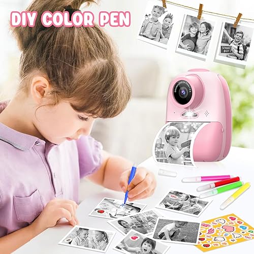 Miniatura 3 de Cámara de impresión instantánea para niños, pantalla mejorada de 2.4 pulgadas, cámara digital instantánea para niños con grabadora de video de 32 GB