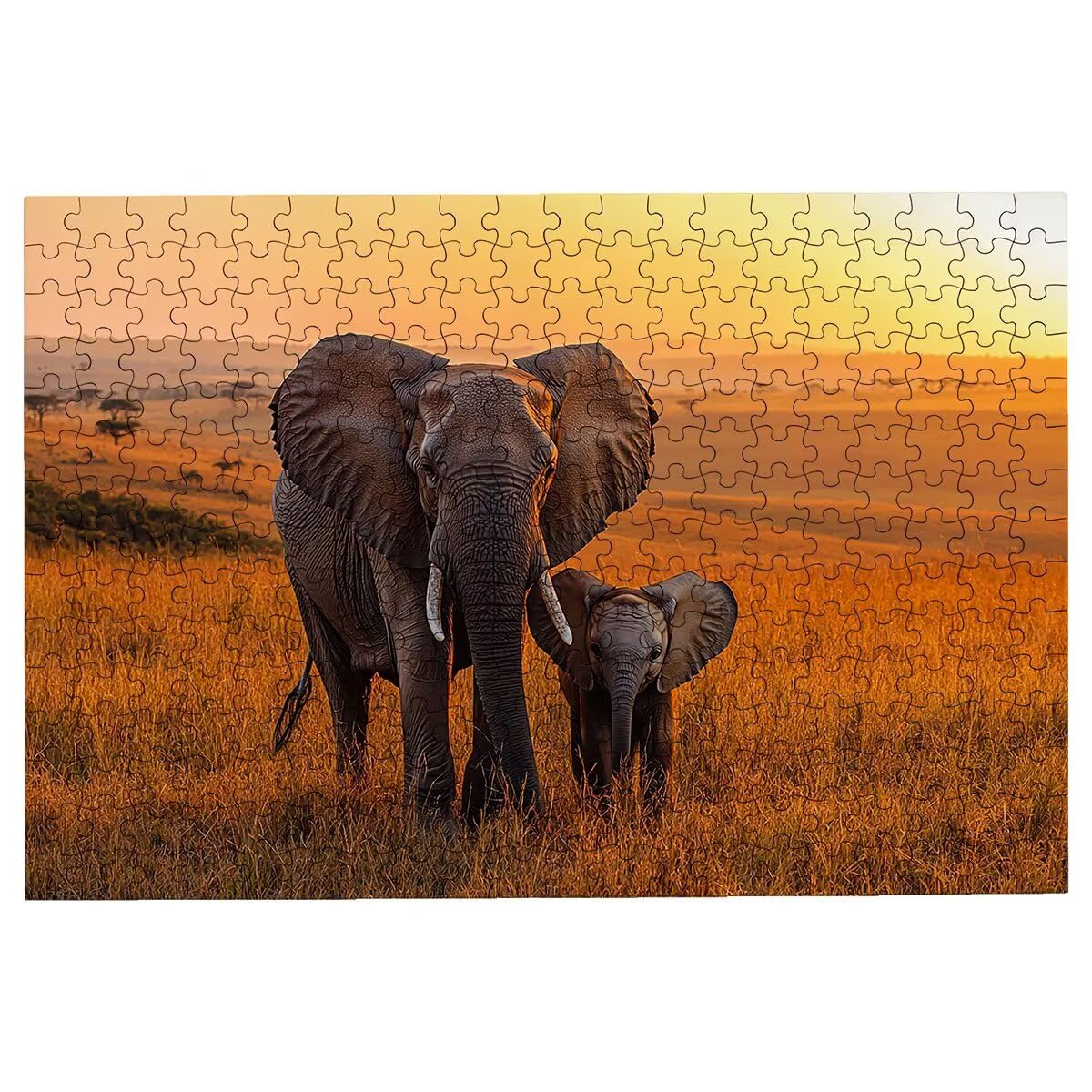 Puzzle 4000 Teile Elefant, Wiese Puzzle 4000 Teile Erwachsene, Klassische Puzzles für Erwachsene, Challenging Puzzel für Die Ganze Familie, Holzpuzzle Geschenke für Frauen, Deko Wohnzimmer -3748